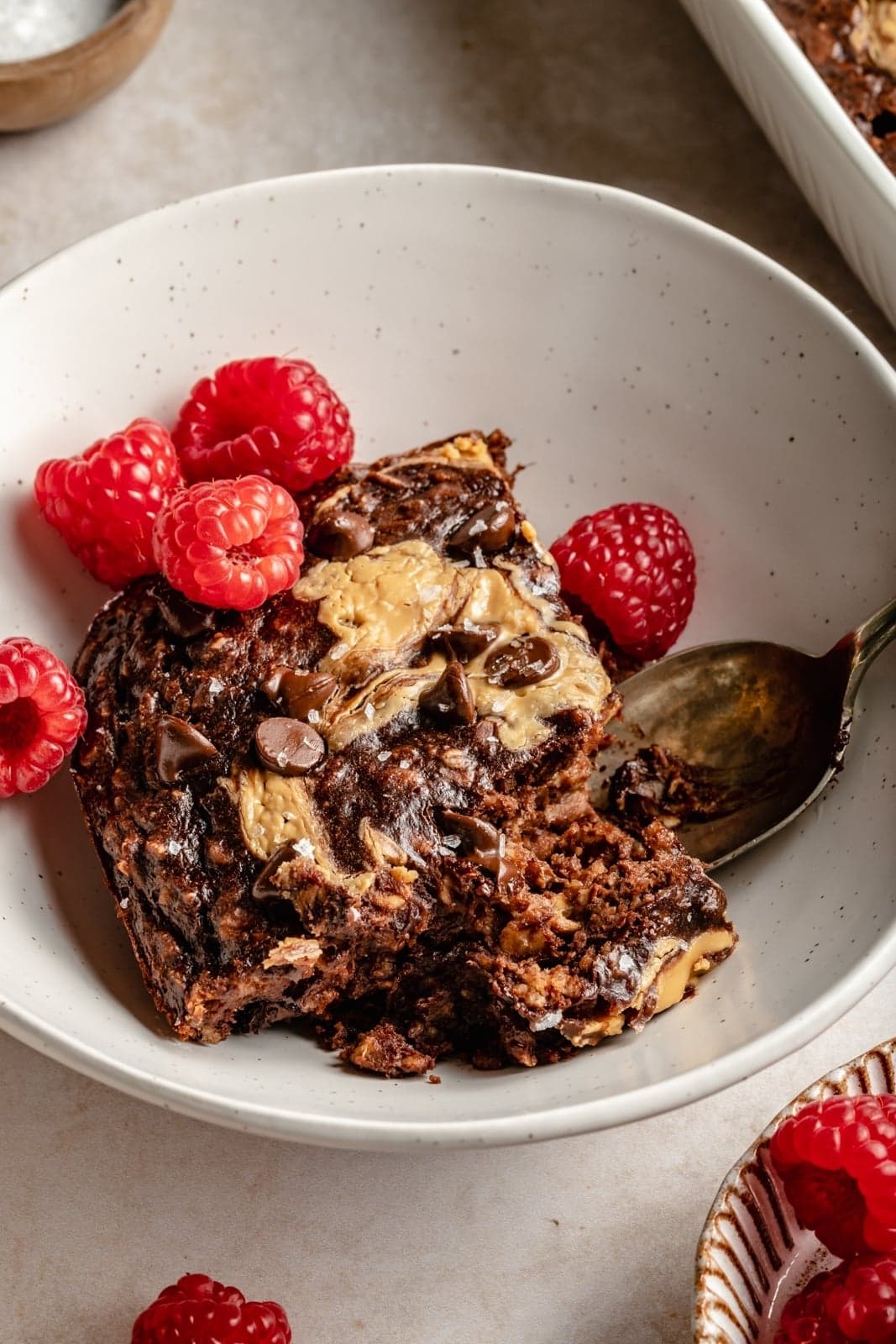 Double Chocolate Peanut Butter Banana Baked Oatmeal