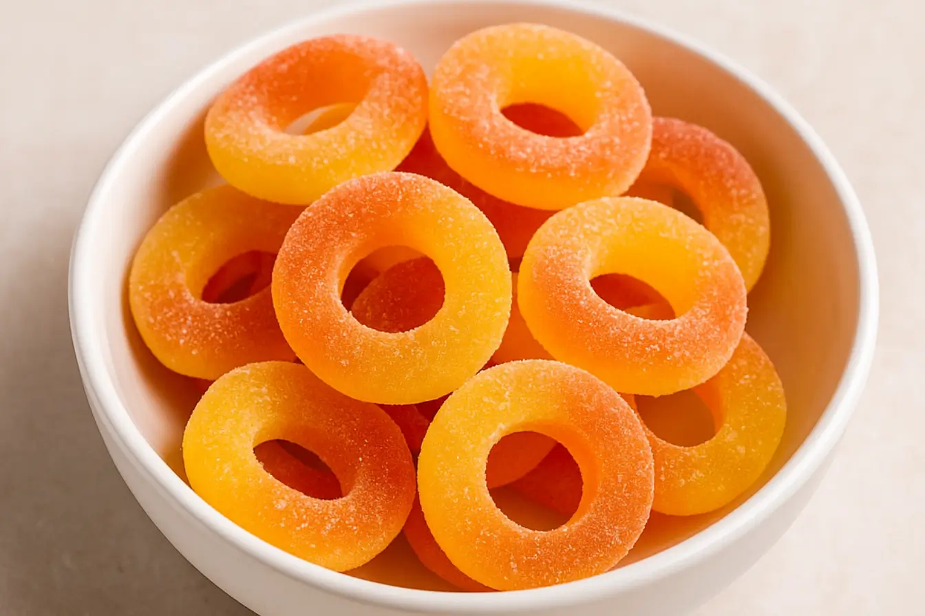 Homemade Gummy Peach Rings (Chewy + Tangy)