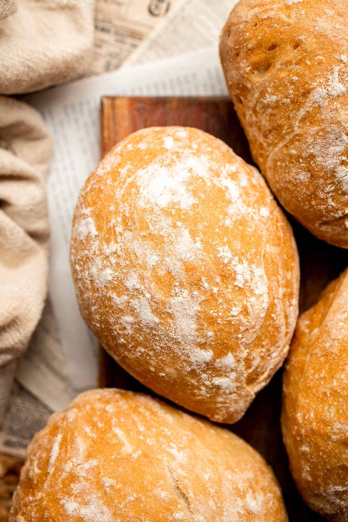 Easy Small Batch Ciabatta Rolls
