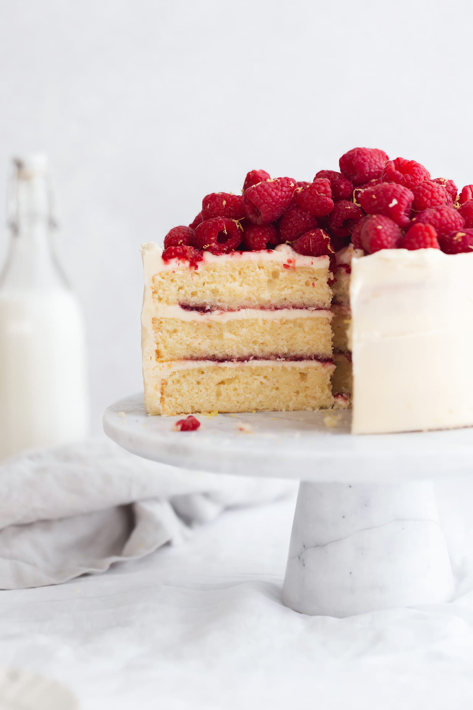 Raspberry Lemon Cake with Cream Cheese Frosting